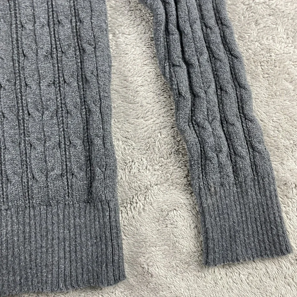 St. John's Bay Turtleneck Long Sleeve Cable Knit‎ Sweater Womens Medium Gray